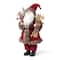 Glitzhome® 18"H Faux Fur Christmas Red Woodland Santa Figurine with Porcelain Face